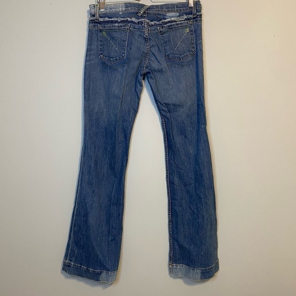 X2 Denim Laboratory Ultra Low Rise Embellished Flare Jean, Size 30 - Picture 2 of 15